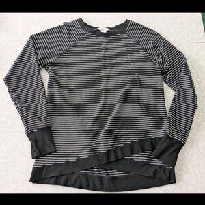 Danskin S Black & White Stripe Crossover Front Tunic